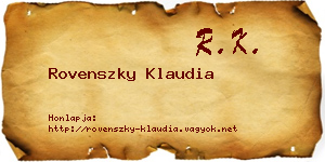 Rovenszky Klaudia névjegykártya