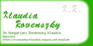 klaudia rovenszky business card